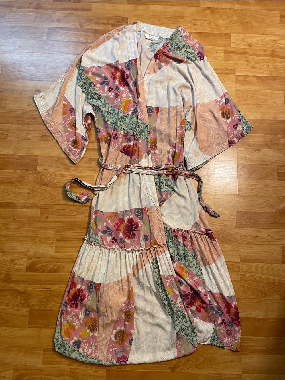 Anthropologie Floral Patchwork Kimono